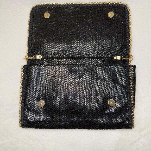 Urban Expressions Chic Black Chain-Trimmed Purse